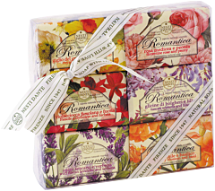 Nesti Dante Firenze Romantica Soap Kit = Gillyfl.&Fuchsia 150 g + Rose&Peony 150 g + Cherry&Basil 150 g + Lily&Narcis. 150 g + Wisteria&Lilac 150 g + Laven.&Verbena 150 g