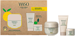 Shiseido Waso Beauty Sleeping Mask Set = Yuzu-C Beauty Sleeping Mask 50 ml + Gel-to-Oil Cleanser 30 ml + Mega Hydrating Moisturizer 15 ml