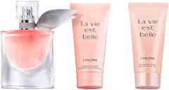 Lancôme La vie est Belle Set = E.d.P. Nat. Spray 30 ml + Gel Douche 50 ml + Lait Corps 50 ml