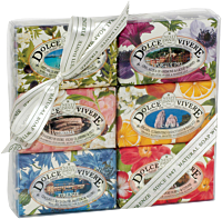 Nesti Dante Dolce Vivere Fine Natural Soap Kit = Capri 150 g + Sardegna 150 g + Venezia 150 g + Portofino 150 g + Firenze 150 g + Roma 150 g
