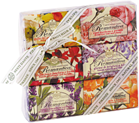 Nesti Dante Romantica Soap Kit = Gillyfl.&Fuchsia 150 g + Rose&Peony 150 g + Cherry&Basil 150 g + Lily&Narcis. 150 g + Wisteria&Lilac 150 g + Laven.&Verbena 150 g