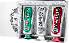 Marvis 3 Flavour Box = Classic Strong Mint 25 ml + Whitening Mint 25 ml + Cinnamon Mint 25 ml