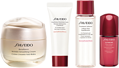 Shiseido Benefiance Holiday Kit = Wrinkle Smooth.Cream 50 ml + D.Prep Cl.Cleans.Foam 15 ml + D.Prep Treat.Softener 30 ml + Power Inf.Concentrate 10 ml