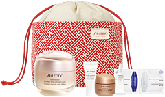 Shiseido Benefiance Wrinkle Smoothing Cream Pouch Set = W.S. Cream 50 ml + W.S. Serum 5 ml + O.W. Cream 15 ml + W.S. Eye Cream 3 ml + S.F. Duo 2 ml